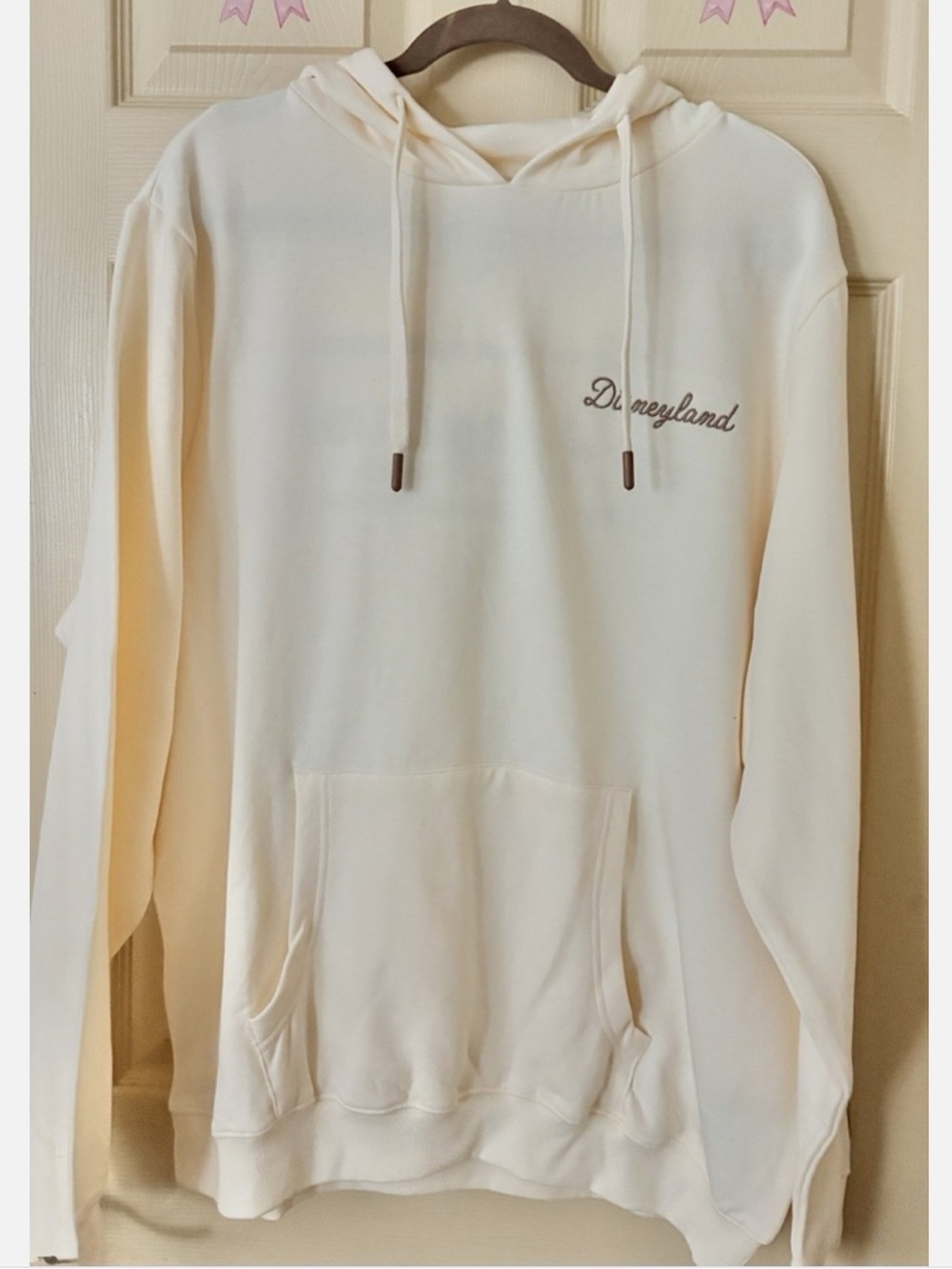 Disneyland Cream Hoodie with Script Logo